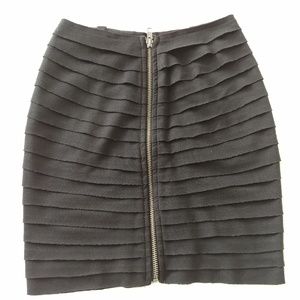 Black Zipper Front Skirt